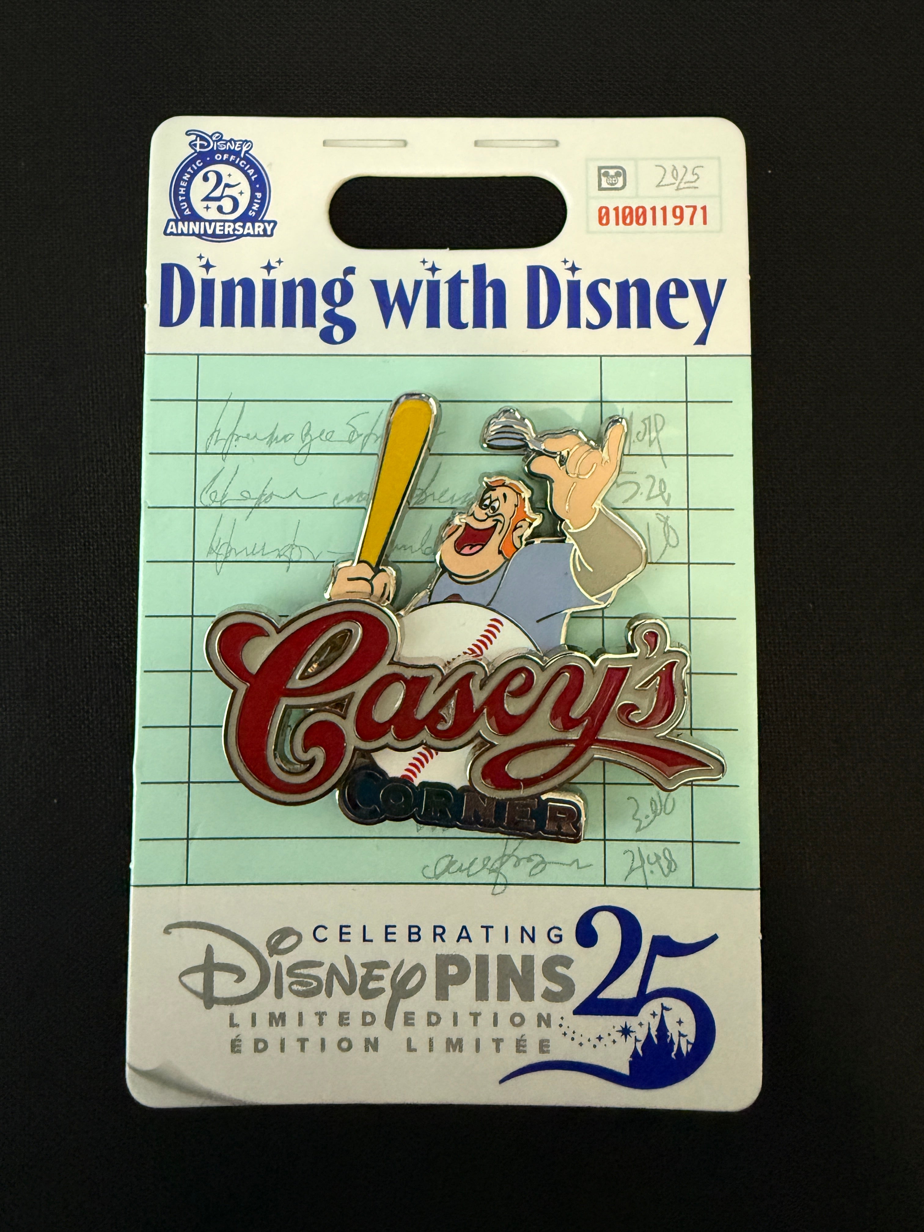 Dining with Disney Casey's Corner Pin